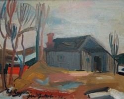 "Tørkhuset"  Maleri av Jacob Weidemann 1946